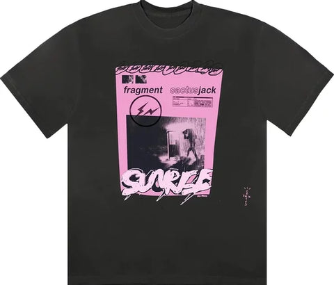 Cactus Jack by Travis Scott For Fragment Pink Sunrise Tee 'Black'