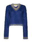 Fuzzy Wuzzy College Mohair Pullover In Blue