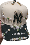 Green NYC Rhinestone Snapback