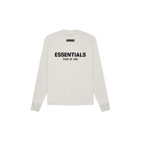 Fear of God Essentials SS22 Ls Tee Light Oatmeal Back Logo