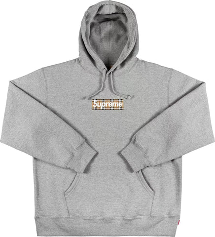 Supreme x Burberry Box Logo Hooded Sweatshirt 'Heather Grey'