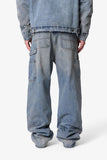 Ultra Baggy Distressed Work Denim (Vintage Blue)