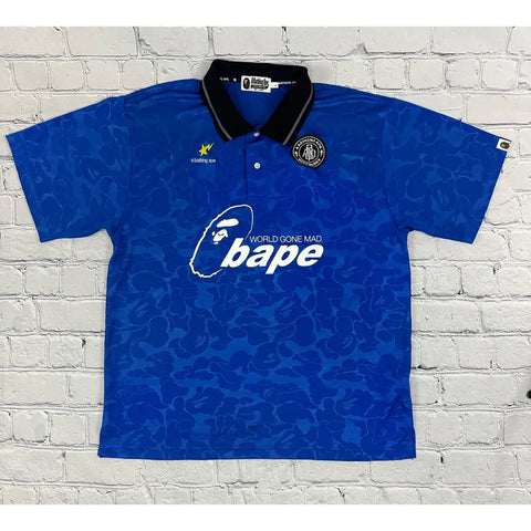 BAPE Soccer Game Relaxed Fit Polo Blue