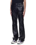 Nahmias Black Leather Carpenter Pant with Patchwork Detail