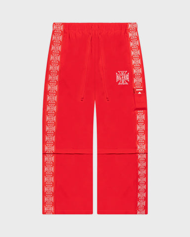 MOTO COUTURE HYBRID TRACK PANTS RED
