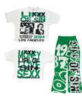 Life of Sin Graffiti Pants Green