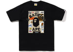 Bape Multi Label on College Tee Black