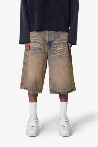 MNML BAGGY DUST STONE DENIM SHORTS