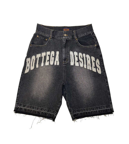 Bottega Desires Denim Jeans Shorts Jorts Black