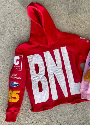 BNL Distressed Pullover Hoodie Red