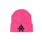 Chrome Hearts Cemetery Cross Patch Beanie "Pink/Black"