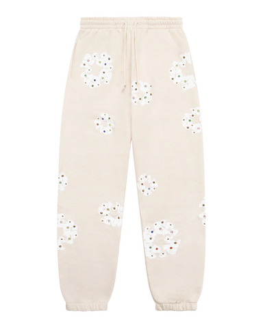 Denim Tears Rhinestone Cotton Wreath Sweatpants Oatmeal