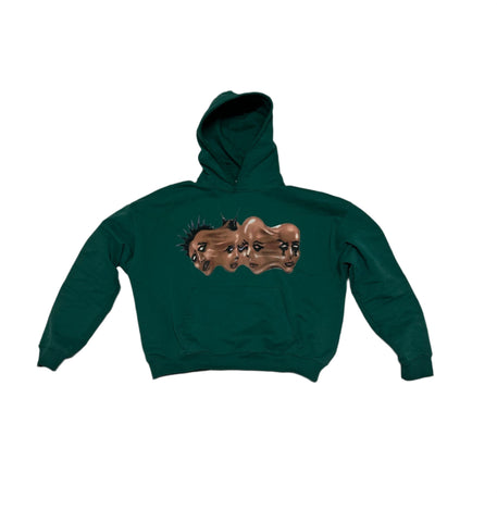 SVENGALIVERSI Green Disoriented Hoodie