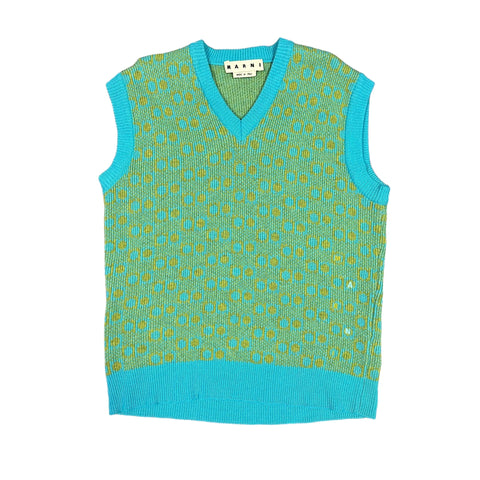 Marni Blue/Green Geometric Knit Vest