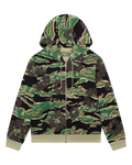 Green Camo Cotton Wreath Zip Hoodie