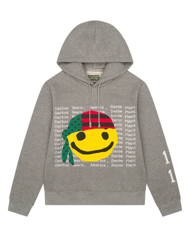 Cactus Tears Smile Hoodie Grey