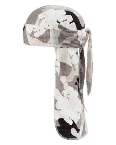 White Camo Cotton Wreath Durag