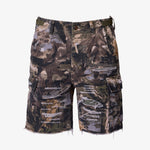 Mnml Distressed Cargo Shorts Forest Camo