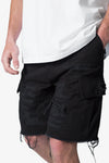 DISTRESSED CARGO SHORTS WASHED BLACK