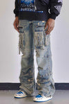 Y2K UTILITY CARGO DENIM PANTS