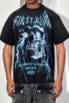 WAKE UP AND BE FIERCE LIGHTNING SKULL WASHED TEE