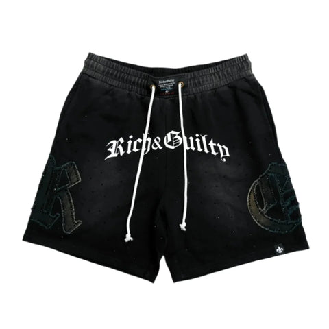 R&G BLACK RHINESTONE SHORTS