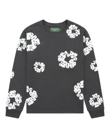 Rhinestone Cotton Wreath Thermal Vintage Black