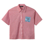 Red Sticky Note Button Up