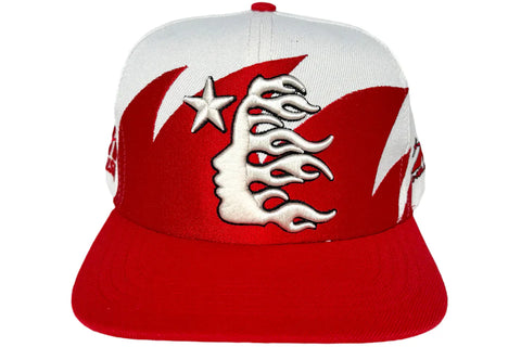 Hellstar Shark Teeth Snapback Off White/Red