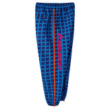 Blue Plaid Nylon Pants