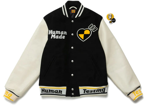 Human Made X Asap Rocky Human Testing Varsity Jacket Black