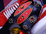 "Red Phoenix" Studded Genuine Cow Leather (1 or 1)