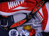 "Red Phoenix" Studded Genuine Cow Leather (1 or 1)