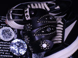 "Feral Noir" Studded Genuine Cow Leather (1 or 1)