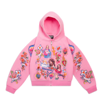 Risen King Cropped Zip Up (Pink)