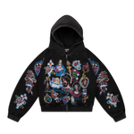 Risen King Cropped Zip Up (Black)