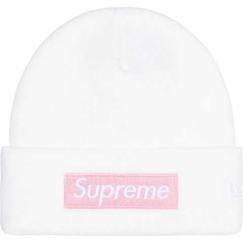 New Era Box Logo Beanie (White)