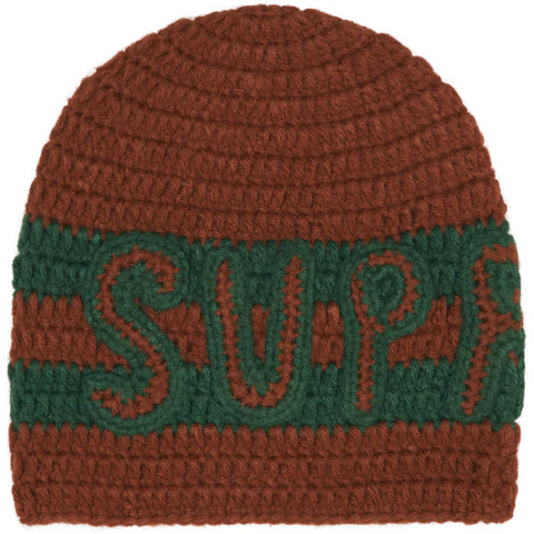 Crochet Logo Beanie (Brown)