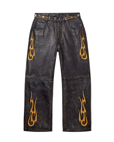 La Flare Leather Pants