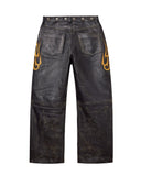 La Flare Leather Pants