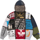 Number Nine Patchwork Zip Up Hooded Sweatshirt