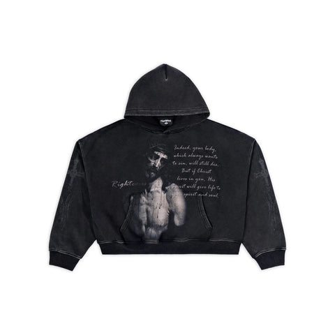 "Eternal" Washed Black Hoodie