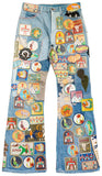 Kapital 'Beautiful World' Patch Bootcut Blue Jeans