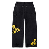 HMDD Yellow Patch Cord Double Knee Pants