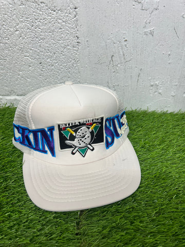 FUCKIN SUCKS SNAPBACK WHITE