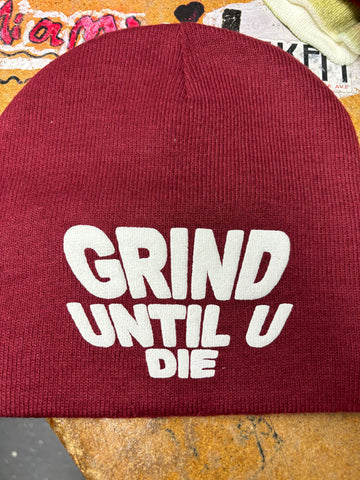 Grind Until U Die Red Beanie