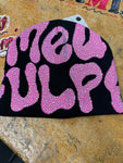 Mea Culpa Black/Pink Rhinestone Beanie