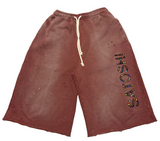 Satoshi Nakamoto 'Red' Drifter Studded Sweat Shorts