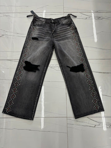 HMDD Crystal Jeans Black