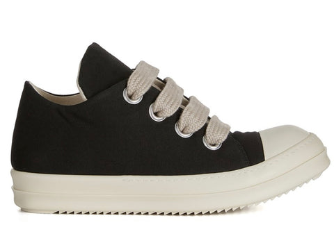 Rick Owens Canvas Jumbo Lace Low "Black Milk"